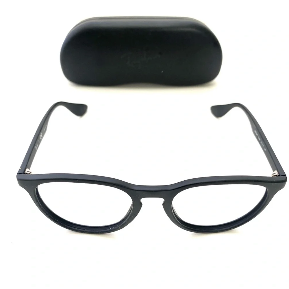 Ray Ban Women's Matte Black Rubber Erika Round Eyeglasses Frame RB7046